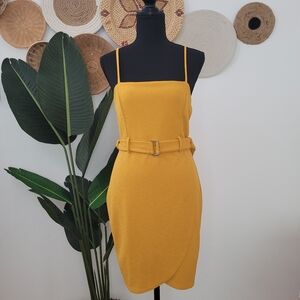 Belted Mustard Dress - large